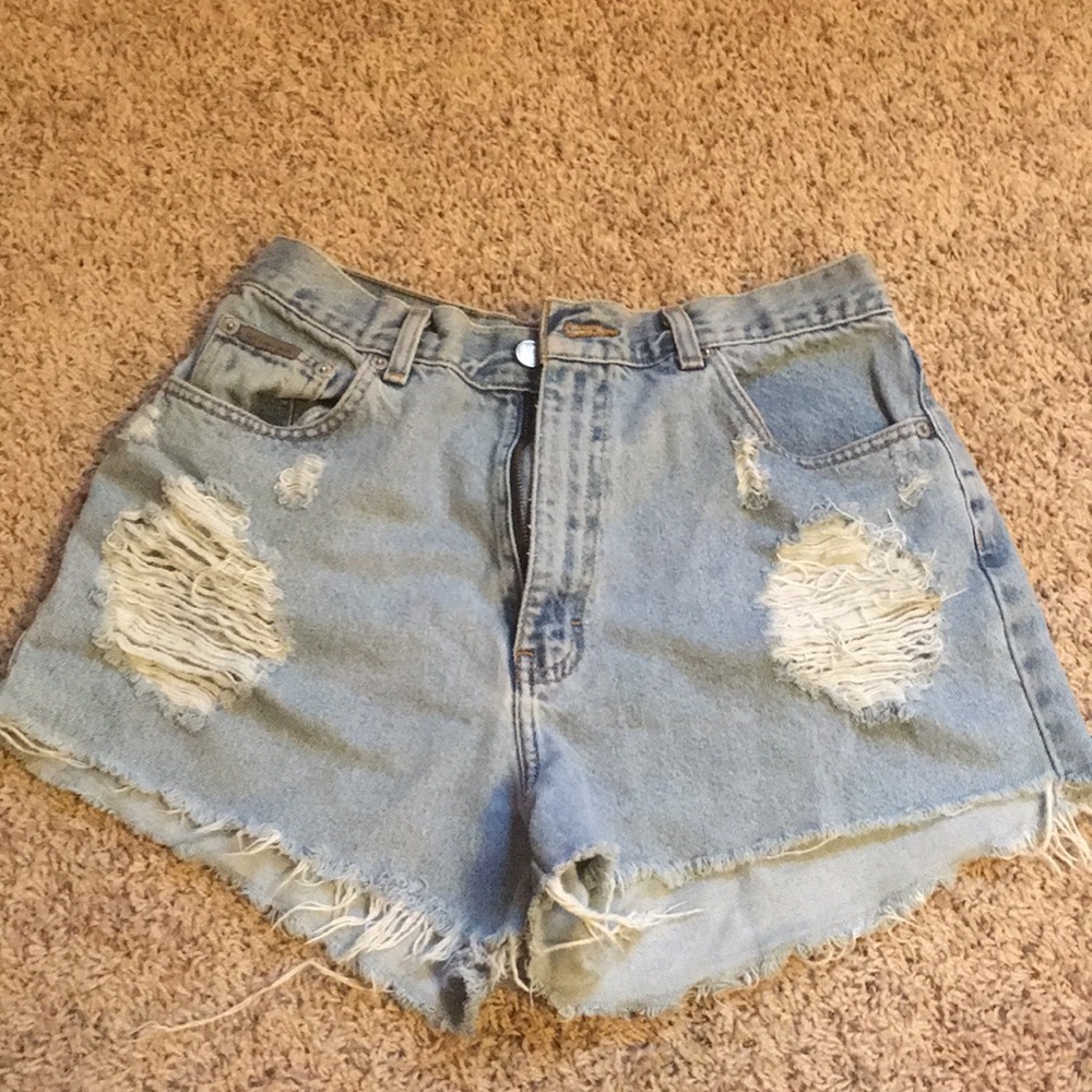 calvin klein cutoff denim jean shorts